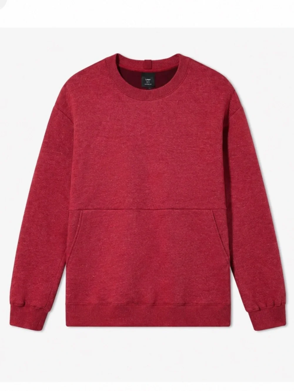 Lunya Lahgo Restore Double Faced Crew Sweatshirt Red Heather Medium NWT Soft NEW - Picture 2 of 7